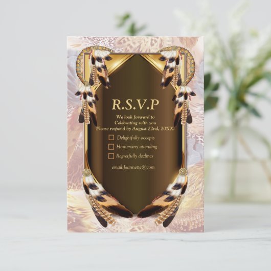 Dream Catcher RSVP Kaartje (Staand voorkant)