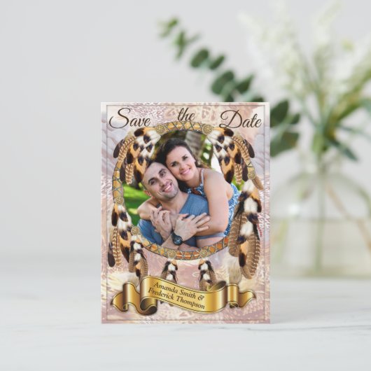 Dream Catcher Save the date Aankondigingskaart (Staand voorkant)