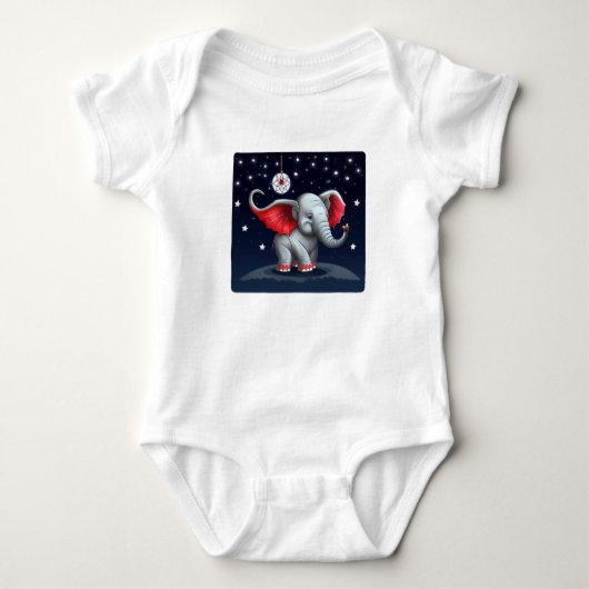 Dream Catcher Schattigee Baby Olifant. Night Sky Romper (Voorkant)
