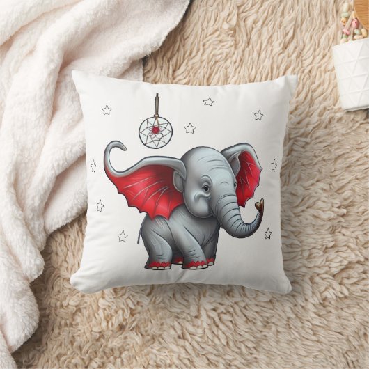 Dream Catcher Schattigee Baby Olifant. Transparant Kussen (Deken)