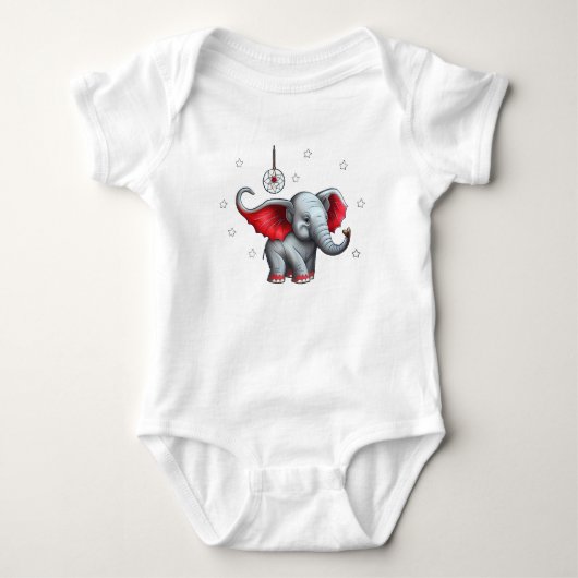 Dream Catcher Schattigee Baby Olifant. Transparant Romper (Voorkant)