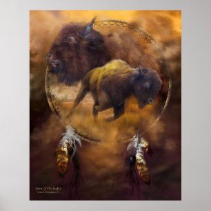 Dream Catcher Series-Spirit of the Brown Buffalo Poster
