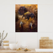 Dream Catcher Series-Spirit of the Brown Buffalo Poster (Keuken)