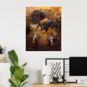 Dream Catcher Series-Spirit of the Brown Buffalo Poster (Thuiskantoor)