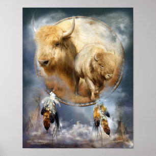 Dream Catcher Series-Spirit of the White Buffalo Poster