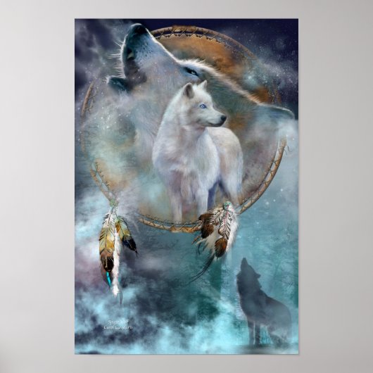 Dream Catcher Series-Spirit Wolf Poster/Print Poster (Voorkant)