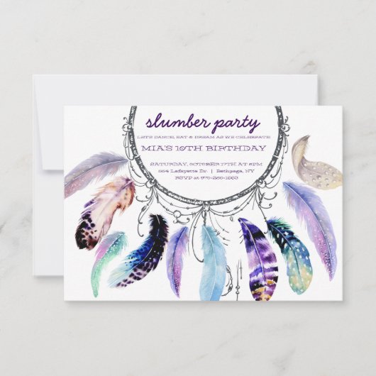 Dream-catcher Slumber Party Uitnodiging (Voorkant)