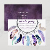 Dream-catcher Slumber Party Uitnodiging (Voorkant / Achterkant)