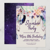Dream-catcher Slumber Party Uitnodiging (Voorkant / Achterkant)