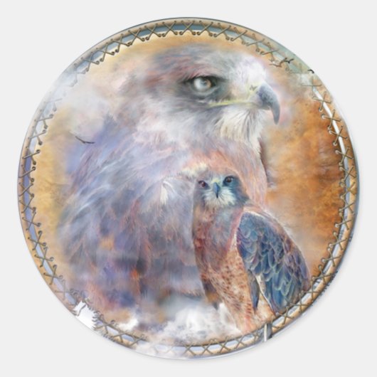Dream Catcher - Spirit Hawk Art Sticker (Voorkant)