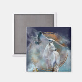 Dream Catcher - Spirit Wolf Art Magnet (Voorkant / Achterkant)