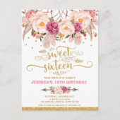 Dream Catcher Sweet 16 Verjaardag Uitnodiging Boho (Voorkant)