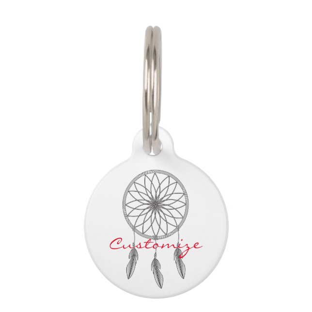 Dream catcher Thunder_Cove Huisdierpenning (Achterkant)