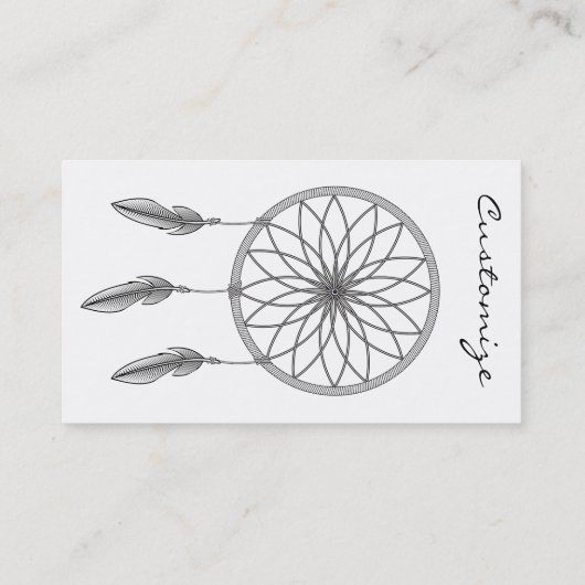 Dream catcher Thunder_Cove Visitekaartje (Achterkant)