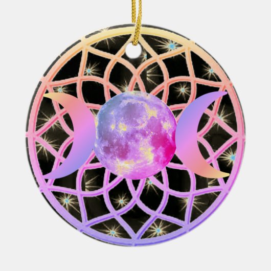 Dream Catcher Triple Goddess Keramisch Ornament (Voorkant)