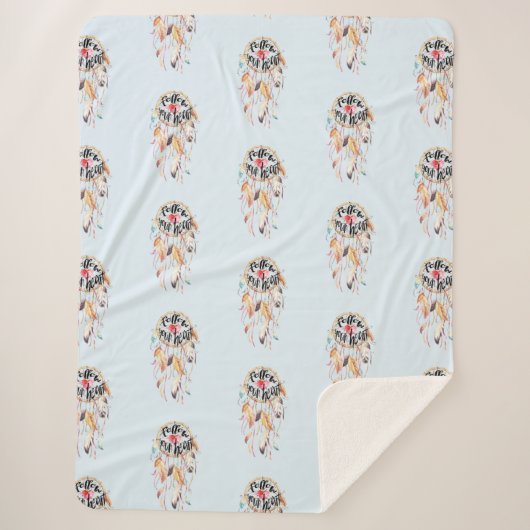 Dream Catcher Volg je hart Sherpa Deken (Voorkant)