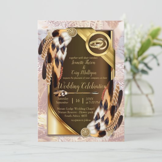 Dream Catcher Wedding Invitation Kaart (Staand voorkant)