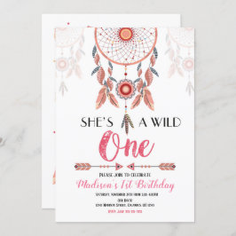 Dream Catcher Wild One 1e verjaardag Uitnodiging