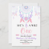 Dream Catcher Wild One 1st Birthday Invitation Kaart (Voorkant)