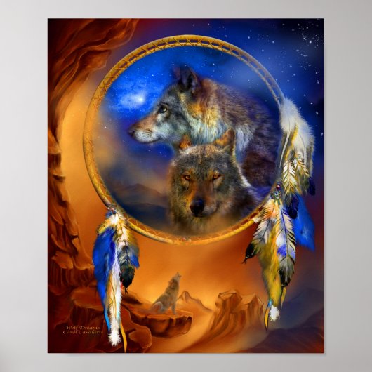 Dream Catcher - Wolf Dreams Art Poster/Print Poster (Voorkant)