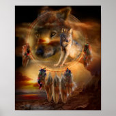 Dream Catcher - WolfLand Art Poster/Afdruk Poster (Voorkant)