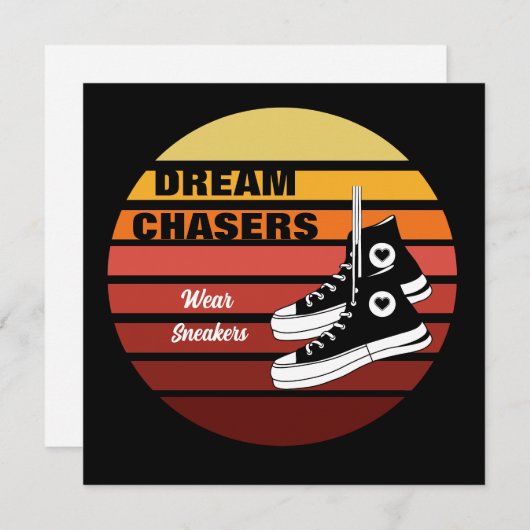 Dream Chasers Draag Sneakers Feestdagenkaart (Voorkant / Achterkant)