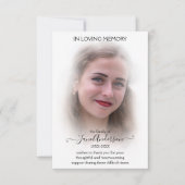 Dream Cloud Sympathie begrafenis foto Hartelijk da Bedankkaart (Voorkant)