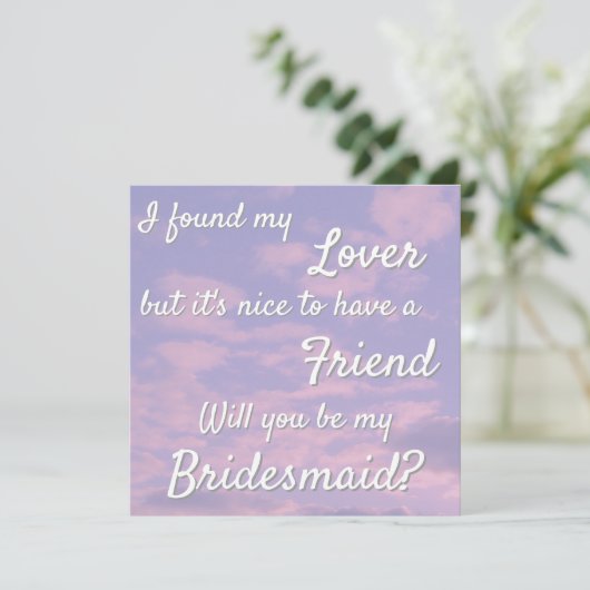 Dream Clouds Lover Bridesmaid Proposal Kaart (Staand voorkant)
