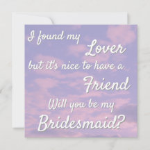 Dream Clouds Lover Bridesmaid Proposal Kaart