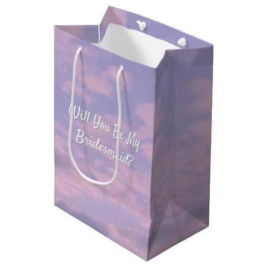 Dream Clouds Lover Theme Bruidsmeisje Voorstel Medium Cadeauzakje (Voorkant Gekanteld)