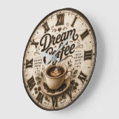 Dream Coffee Rustic Farmhouse Bar Kitchen Decor Grote Klok (Hoek)
