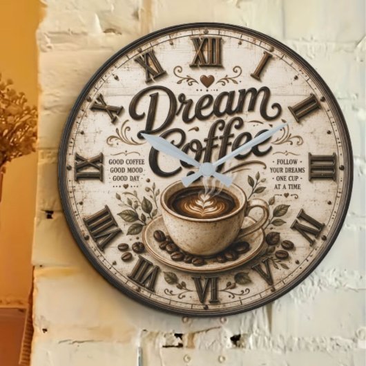 Dream Coffee Rustic Farmhouse Bar Kitchen Decor Grote Klok