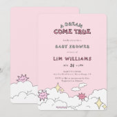 Dream Come True Cloud Negen Baby shower Kaart (Voorkant / Achterkant)
