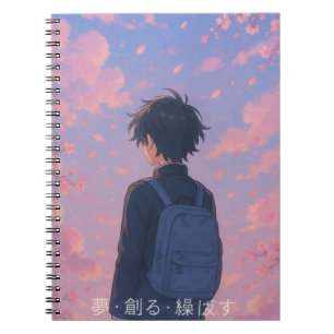 Dream Creëer Repeat – Esthetische anime met kersen Notitieboek