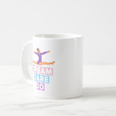 Dream Dare Do – Motivational Gymnastics Mug Koffiemok (Voorkant links)