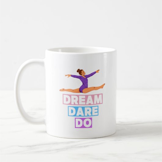 Dream Dare Do – Motivational Gymnastics Mug Koffiemok (Links)