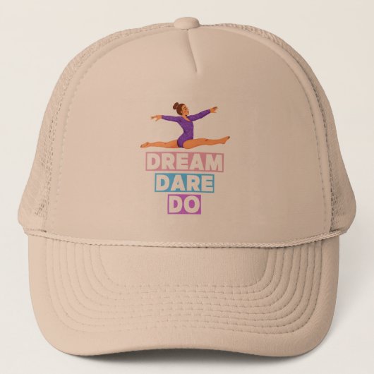 Dream Dare Do – Motivational Gymnastics Trucker Ha Trucker Pet (Voorkant)