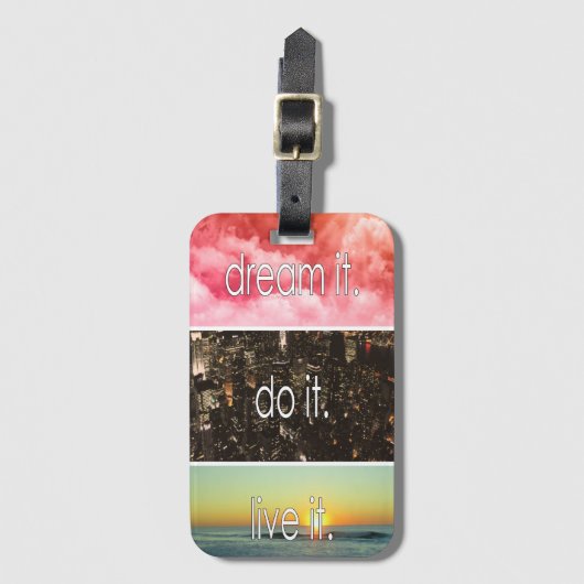 Dream dat het het Motivatie citaat van het Levende Bagagelabel (Voorkant (verticaal))