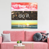 Dream dat het het Motivatie citaat van het Levende Canvas Afdruk (Insitu (Woonkamer))
