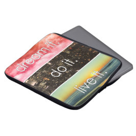 Dream dat het het Motivatie citaat van het Levende Laptop Sleeve