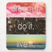 Dream dat het het Motivatie citaat van het Levende Muismat (Voorkant)