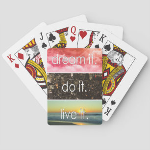 Dream dat het het Motivatie citaat van het Levende Pokerkaarten