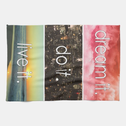 Dream dat het het Motivatie citaat van het Levende Theedoek (Horizontaal)