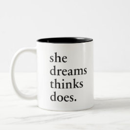 Dream, denk, doe - Inspirerend cadeaus voor meisje Tweekleurige Koffiemok