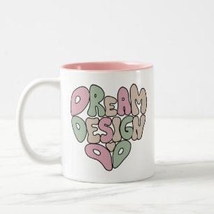 Dream Design Do Hand Lettering Typografie Tweekleurige Koffiemok