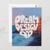 Dream Design Do Hand Lettering Typografie voor Art Briefkaart (Voorkant / Achterkant)