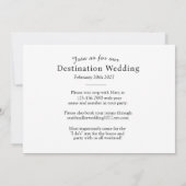 Dream Destination Wedding Zwart & Goud Ticket Kaart (Achterkant)