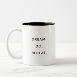 Dream Do Repeat Inspirational Motivational Mug Tweekleurige Koffiemok