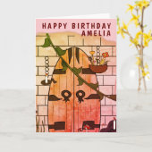 Dream door Fairy Tale Drager Girl Birthday Kaart (Gele Bloem)