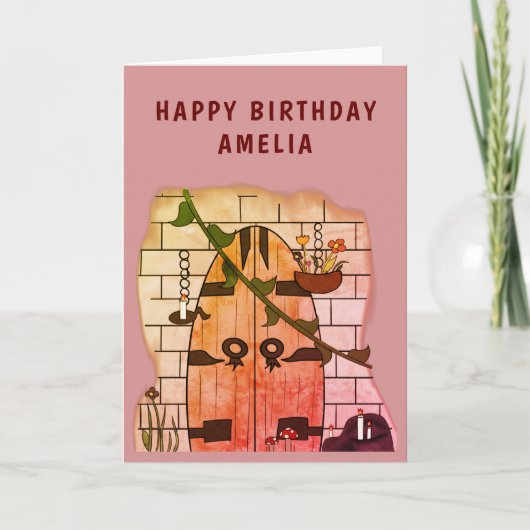 Dream door Fairy Tale Drager Girl Birthday Kaart (Voorkant)